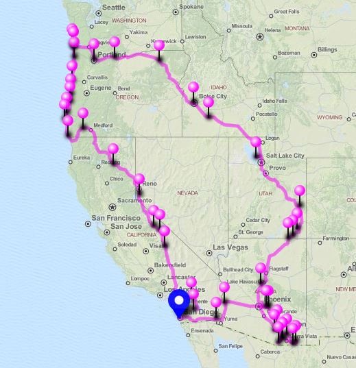 WheelingIt 2013 Travel Map. Click for more details.