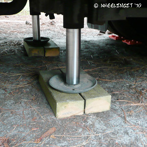 The treated blocks we use under our jacks