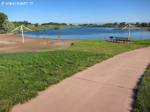 View of lake and beach
