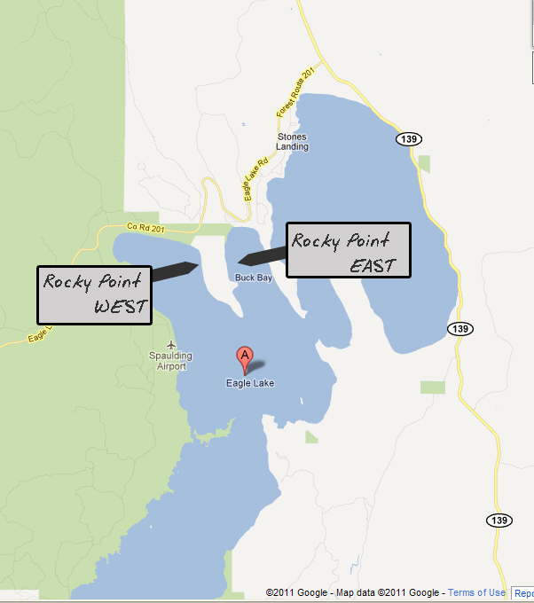 General map showing the 2 BLM boondocking areas around Rocky Point