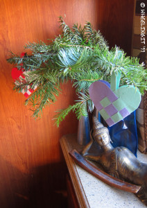 Our Christmas "tree" (cuttings from Home Depot)