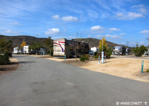 View of huge pull-through sites in West Oak Loop. Site #204 in front with #205 behind it.