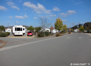Another view down West Oak (RV in site #224 on left)