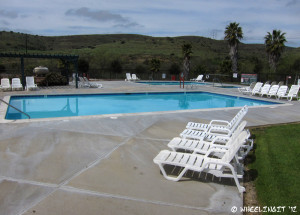 View of lovely pool/jacuzzi area. It's a great place to watch the sunset.