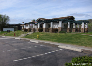 View of the clubhouse and laundromat