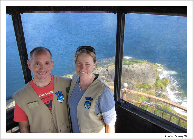 The volunteer couple in the lighthouse tower