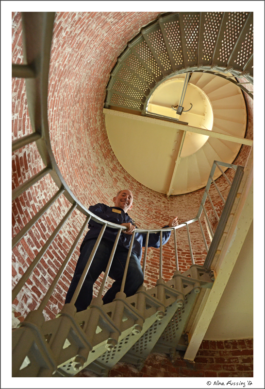 Paul poses on the original staircase from 1870