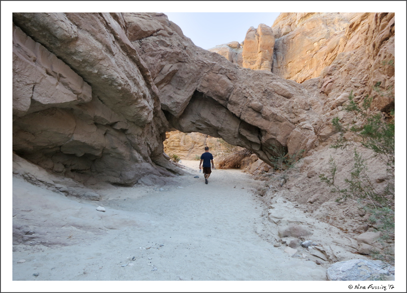 Crossing under a natural bridge