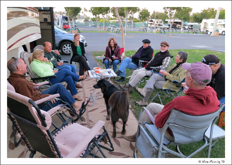 Drinking with "the crew" in Mission Bay RV Resort