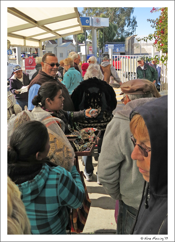 Waiting in the line to re-enter the US from Los Algodones