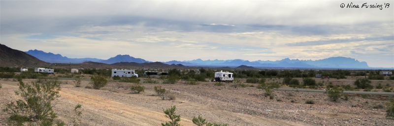 Panoramic view out our RV window