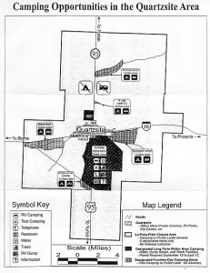 Map of Quartzsite BLM areas