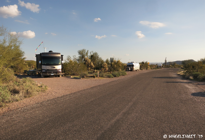 View towards southern end of loop. Site #43 on left with pull-through #42 behind it.