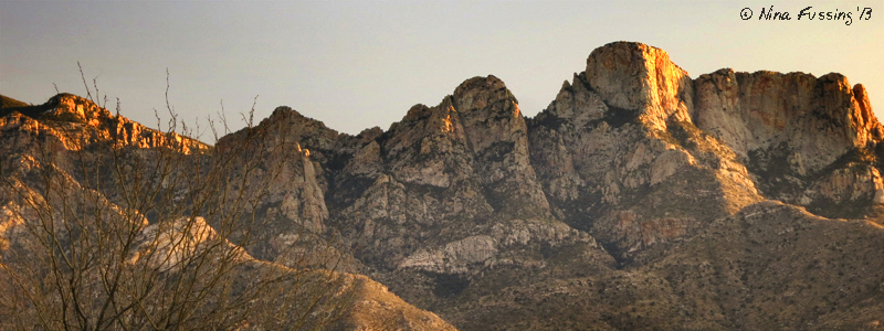 The lovely Catalina Mountain Range, as seem from camp