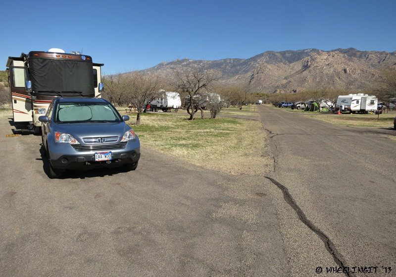 View down the road from our 1st site (B75). Site B73 behind us. This was a lovely back-in!