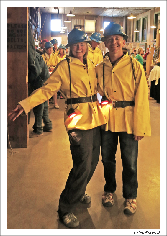 All dressed up and ready to go at the Queen Mine Tour
