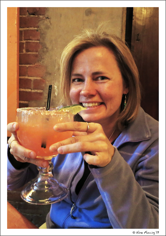 Head-size pink margaritas at Santiago's...oh yeah!