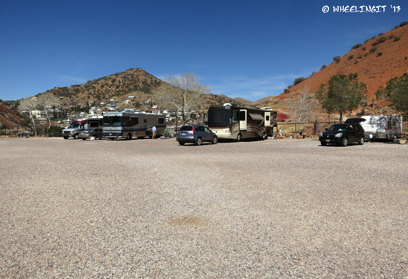 Side-view of our site. In this shot both sites next to us are empty. Bisbee town is in the back.