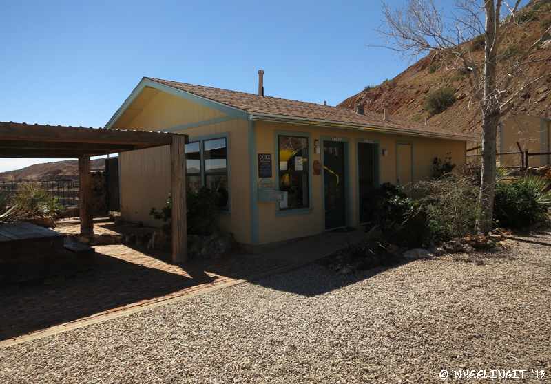 View of main office, laundry, showers and picnic area