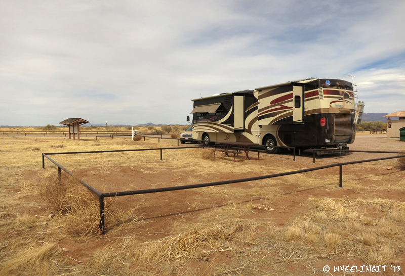 Side-view of our parking spot