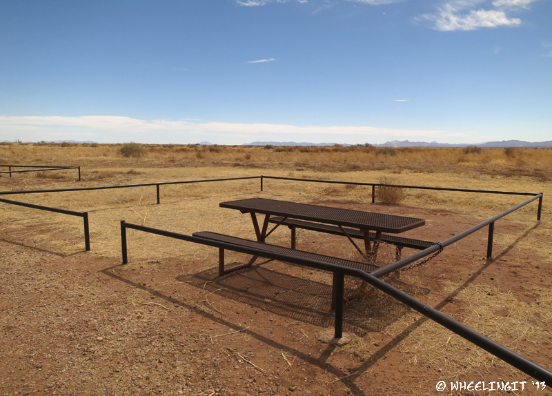 View of picnic table at the overnight camping area