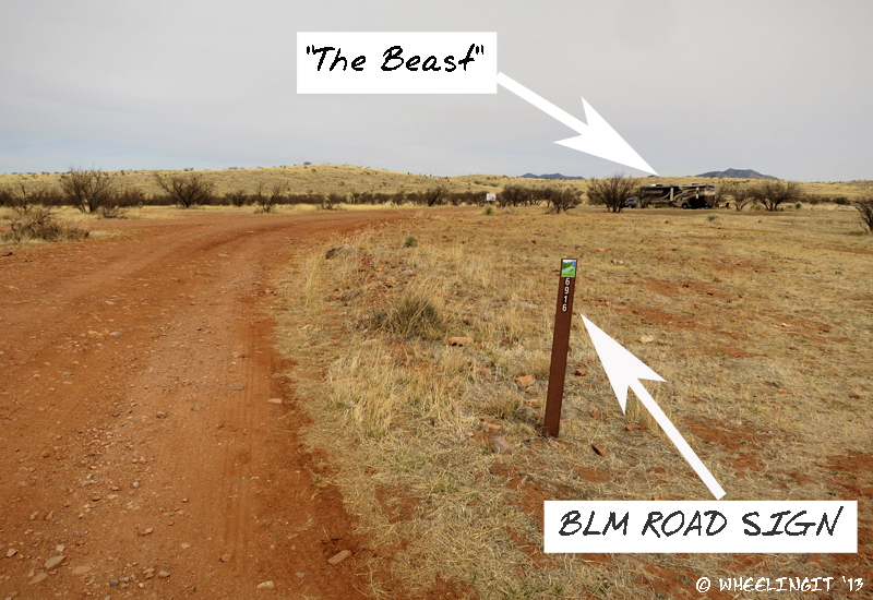 Entrance to Road Canyon camp area. Just a teeny sign for BLM road 6916 here.