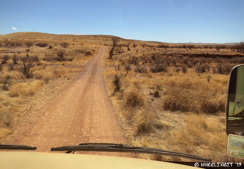 Driving down Yucca Road in the rig. It's bumpy and narrow!
