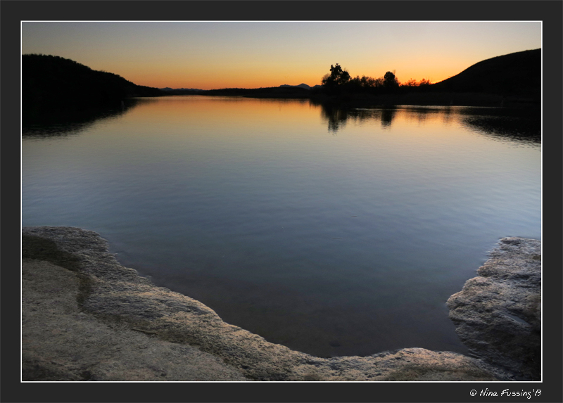 Patagonia Lake State Park at sunset -> it was still as glass, but teeming with bird-song
