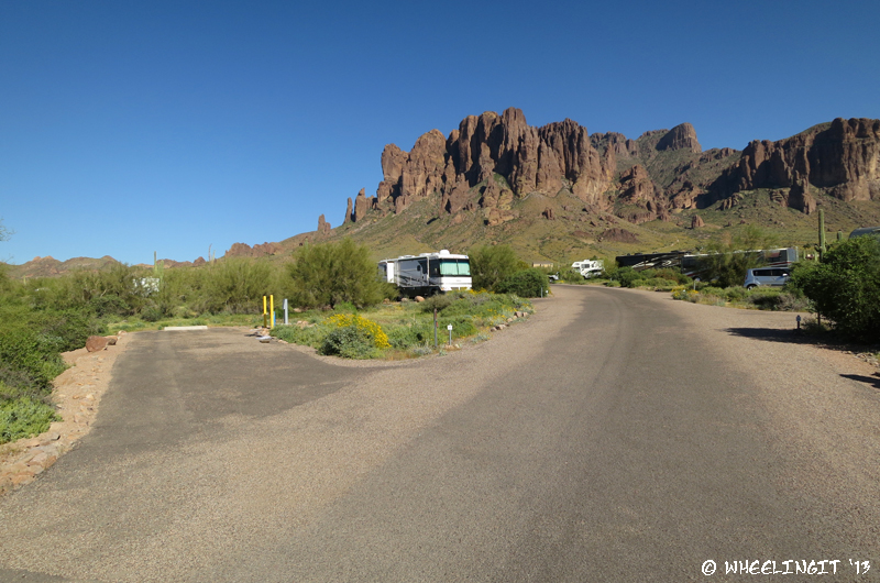 View towards upper end of loop. Empty site#21 on left with #23 behind it.