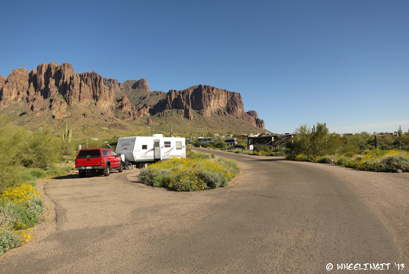 View down our row. Site #19 on left with us in #20 on right.