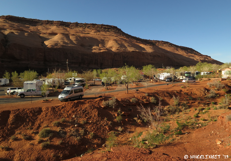 "Aerial" view of campground from arch hike.
