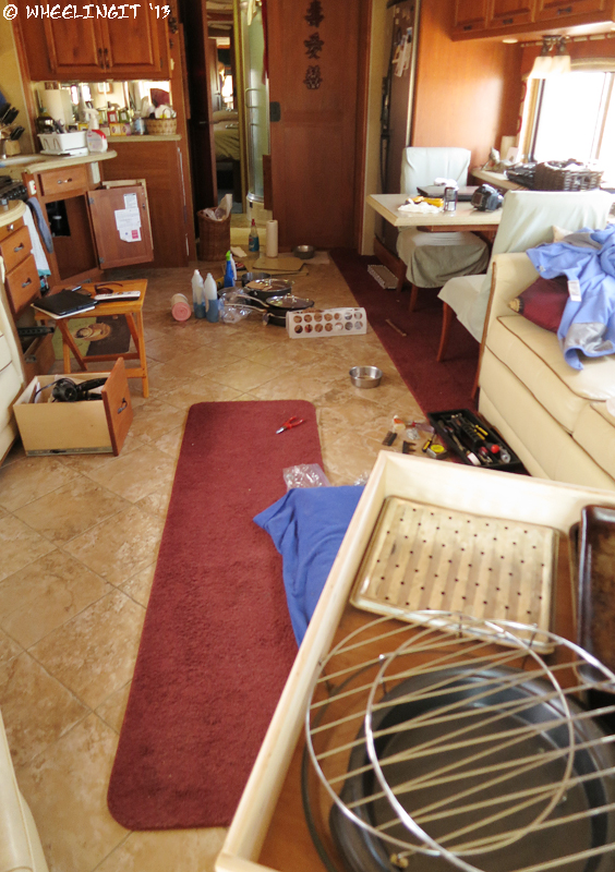 EVERYTHING out in the RV...amazing how many screws you'll find