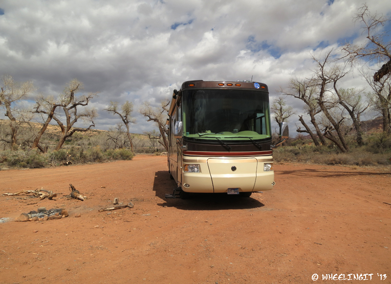 Front view of our site. We were parked fairly close to UT95 (very lightly used road)