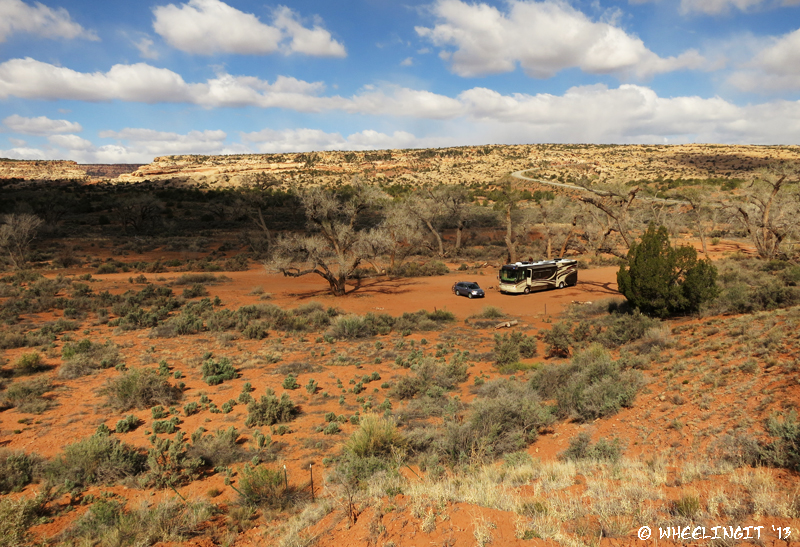 "Aerial" view of our site taken from the hill behind us. You can just see UT95 on the right.