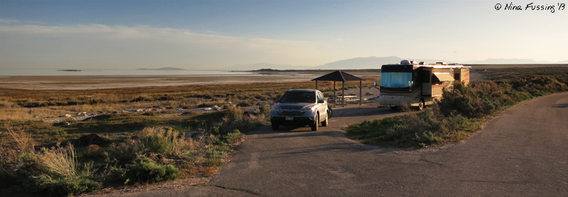 Our RV site sits lone on the shoreline