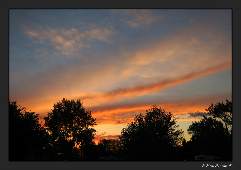 A rather brilliant sunset at our RV park