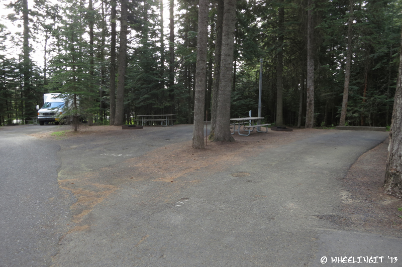 View of corner of park. Site B15 in front with B13, B12 behind. These were all full hookup, but closer than we like.