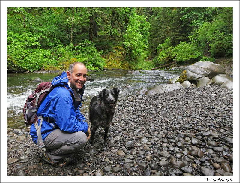Polly and Paul pose by the hike to Punchbowl Falls