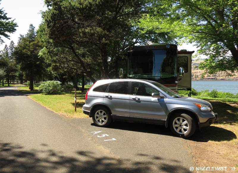 Our site #A57. No hookups, but fabulous water-views from the back!