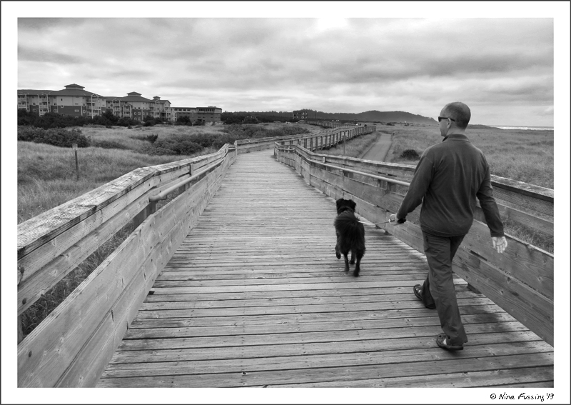 Walking the boardwalk at Long Beach