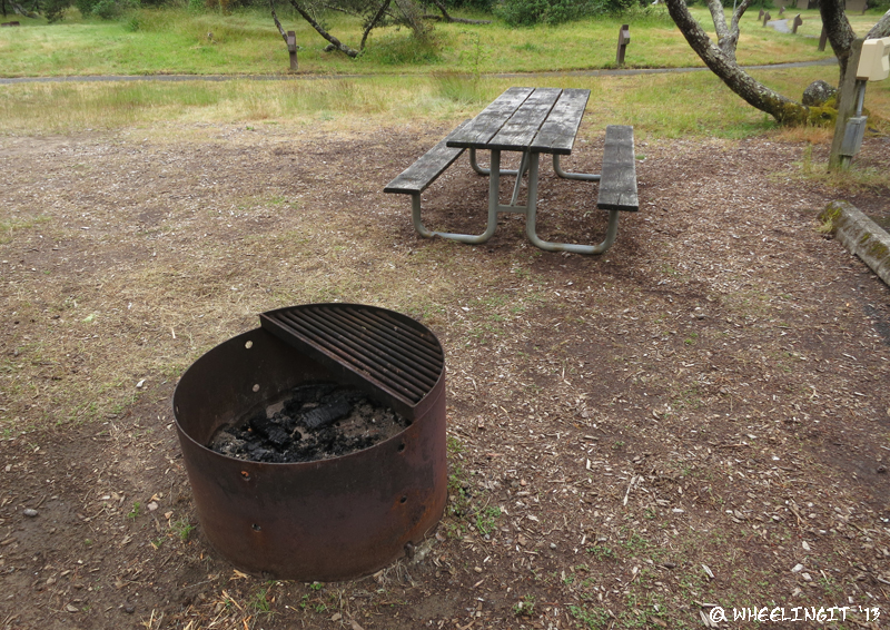 Picnic table & fire-pit in each site