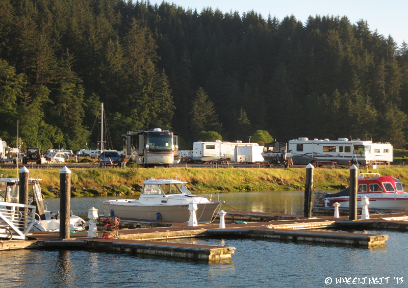 View of our RV site from across the marina.
