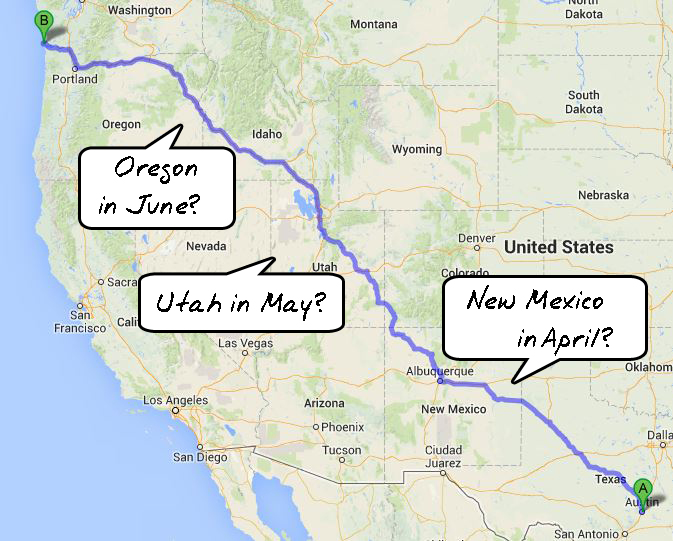 Once I have a general pace & route I'll look at each state to make sure I like the timeframe we'll be there. This all looks good!