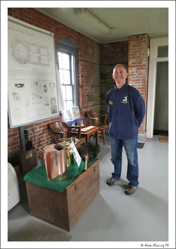 Paul in the workroom (the lower portion of the lighthouse). We have props here!