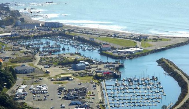 Aerial view of Brookings Harbor