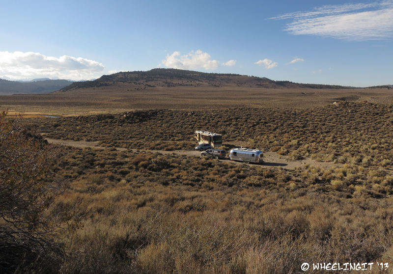 View of our shared site w/ the Watson's off Hot Creek Hatchery Road. That turn at the end was TIGHT!