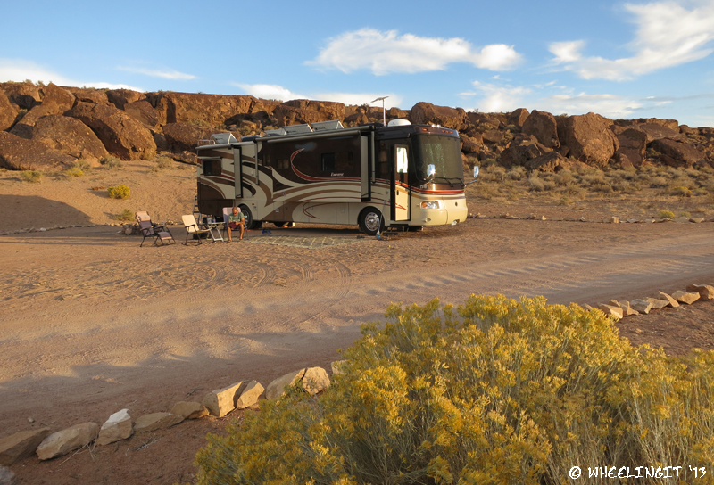 Front view of our site. This was one of the largest in the area and one of only a handful that could fit us.