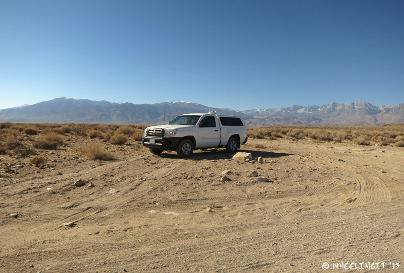View of one of rocky pull-outs near beginning of Casa Diablo Road