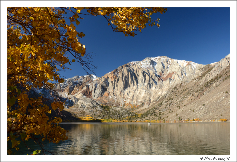 Gorgeous Convict Lake lined with aspen yellow
