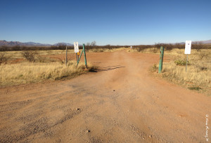 Road entrance to one of the many dirt roads